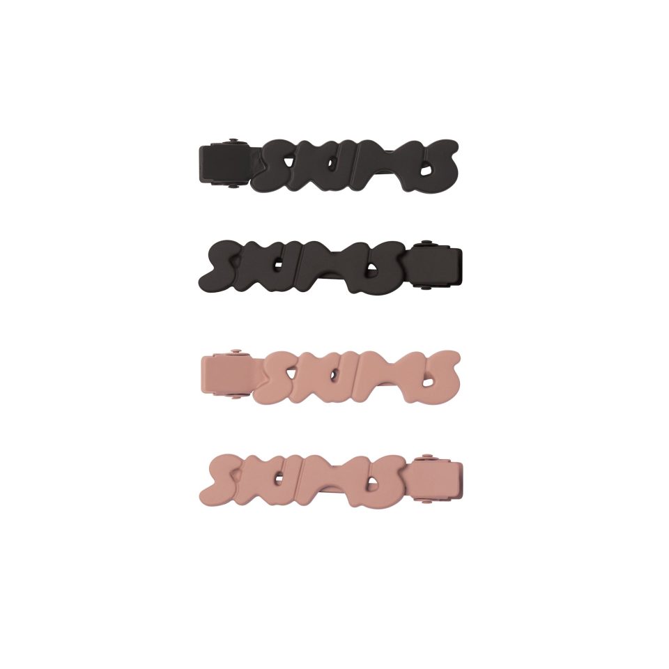 MATTE LOGO NO-CREASE HAIR CLIP 4-PACK