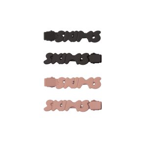 MATTE LOGO NO-CREASE HAIR CLIP 4-PACK