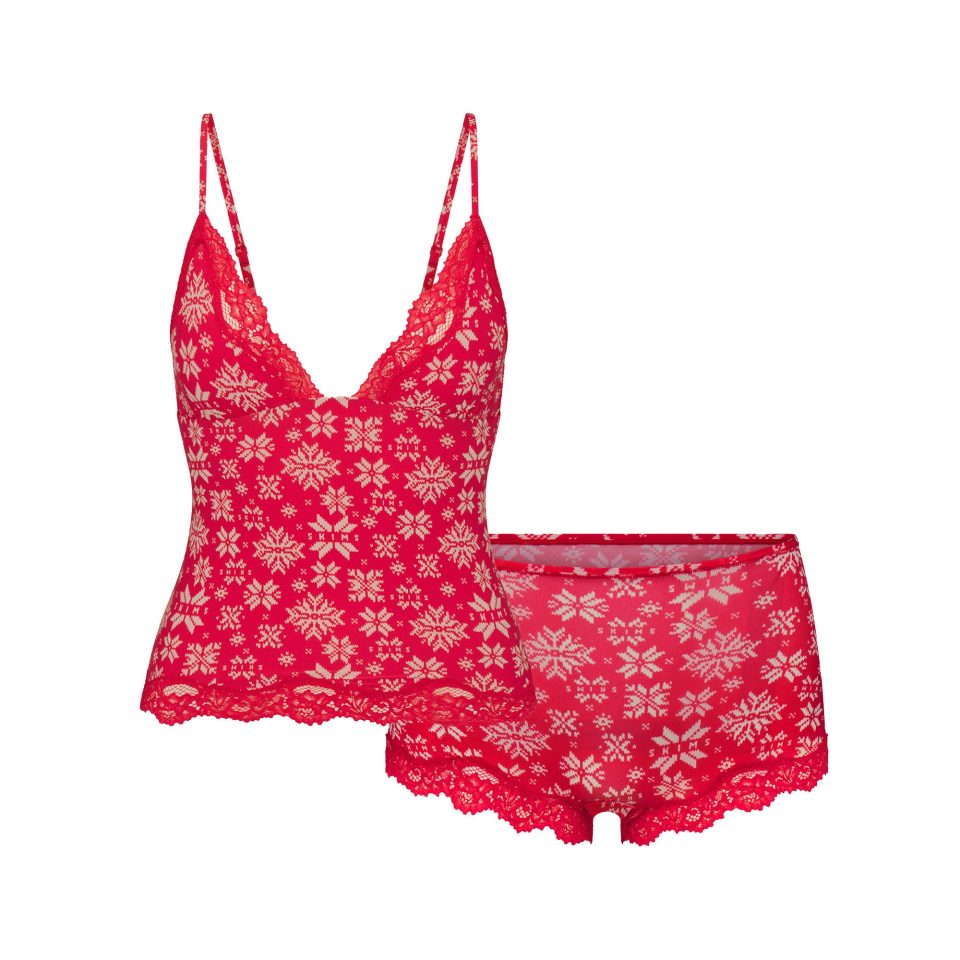 TRIANGLE CAMI AND BOY SHORT SET